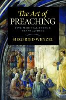 The Art of Preaching Five Medieval Texts & Translations /
