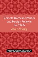 Chinese domestic politics and foreign policy in the 1970's