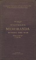 Memoranda during the war /