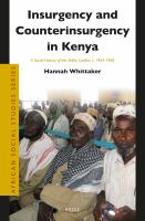 Insurgency and counterinsurgency in Kenya a social history of the Shifta Conflict, c. 1963-1968 /