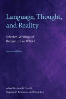 Language, Thought, and Reality, Second Edition : Selected Writings of Benjamin Lee Whorf.