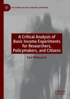 A Critical Analysis of Basic Income Experiments for Researchers, Policymakers, and Citizens