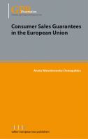 Consumer sales guarantees in the European Union