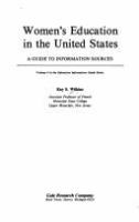 Women's education in the United States : a guide to information sources /