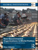 Non-governmental organizations in world politics the construction of global governance /