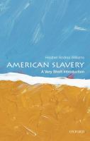 American slavery : a very short introduction /