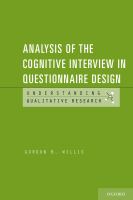 Analysis of the Cognitive Interview in Questionnaire Design.