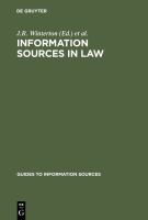 Information Sources in Law.