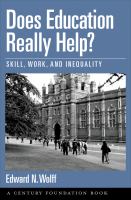 Does education really help? skill, work, and inequality /