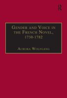 Gender and voice in the French novel, 1730-1782