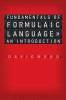 Fundamentals of formulaic language an introduction /