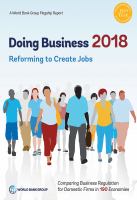 Doing Business 2018 : Reforming to Create Jobs.