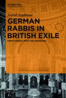 German rabbis in British exile from 'Heimat' into the unknown /