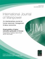 Employability of higher education graduates in Europe : Originally published as International Journal of Manpower Volume 35, Issue 4