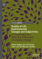 Quality of Life, Environmental Changes and Subjectivity A Contribution to a New Line of Research on Climate Change /